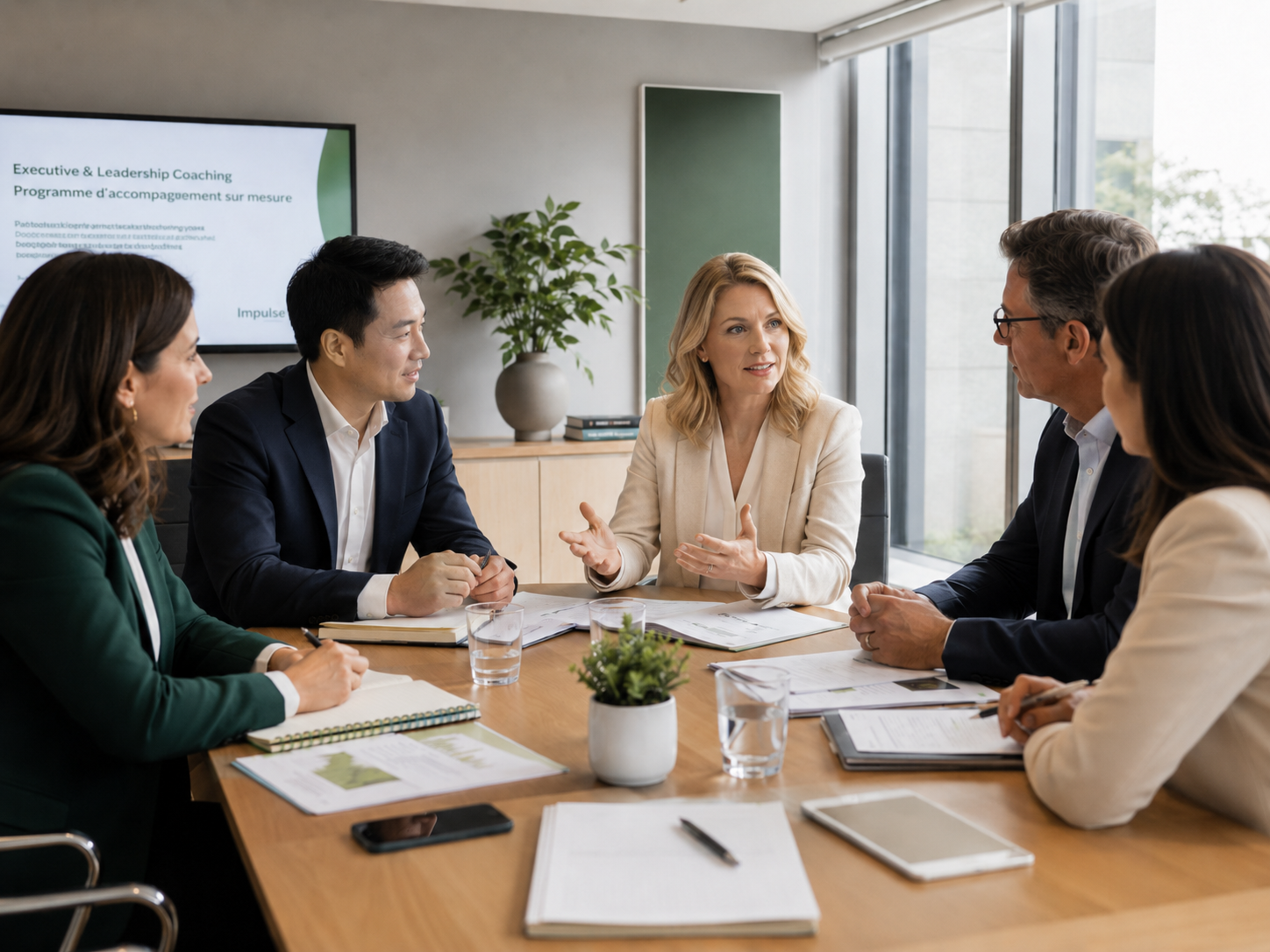 Réunion professionnelle autour d'une table